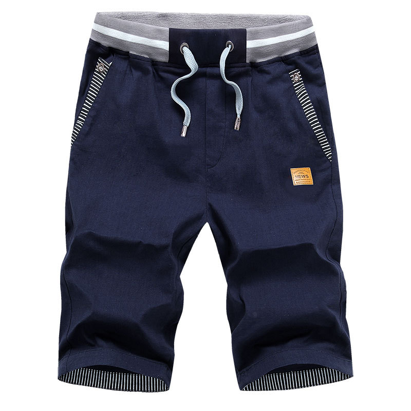 New shorts men cotton slim shorts  men summer cotton linen five inches pants with plus size