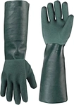 Heavy Duty Extra Long 18” PVC Coated Work Gloves  Chemical & Liquid Resistant, Cotton Lined  (158L) , Green