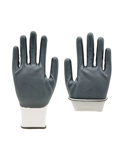 grey nitrile coated glove,palm nitrile coatd white glove,Nitrile smooth finish glove