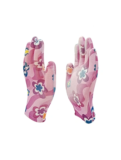 printed pu glove,pu garden glove,13g garden glove