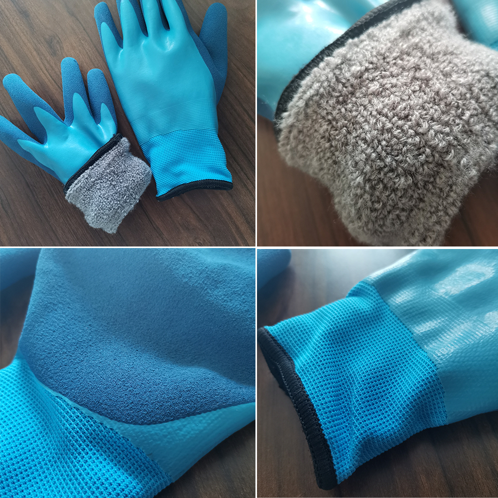 warm latex glove,acrylic terry latex glove,sandy waterproof latex glove