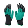13G polyester liner green latex foam with claw garden glove