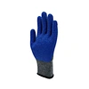 Blue crinkle latex glove,10g latex coated glove
