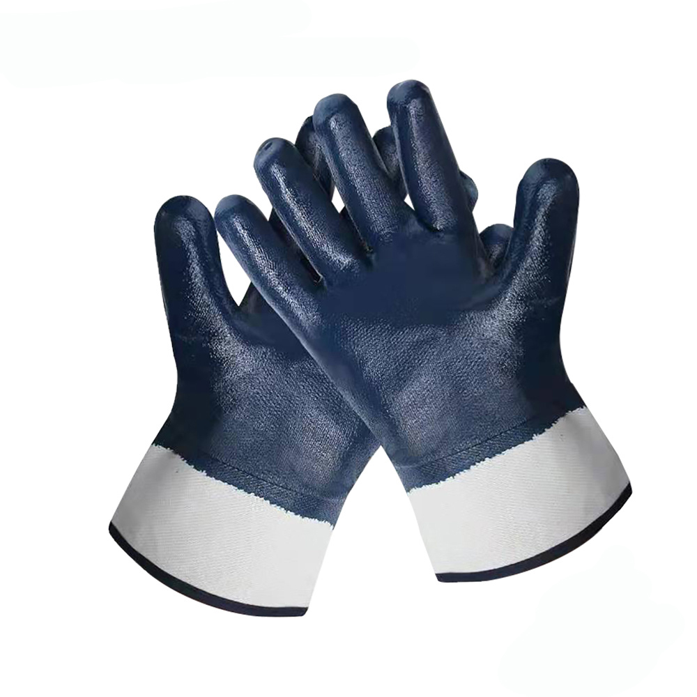 safety cuff nitrile glove,heavy nitrile glove,jercy liner nitrile glove