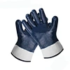 Blue nitrile safety cuff jercey liner heavy nitrile glove