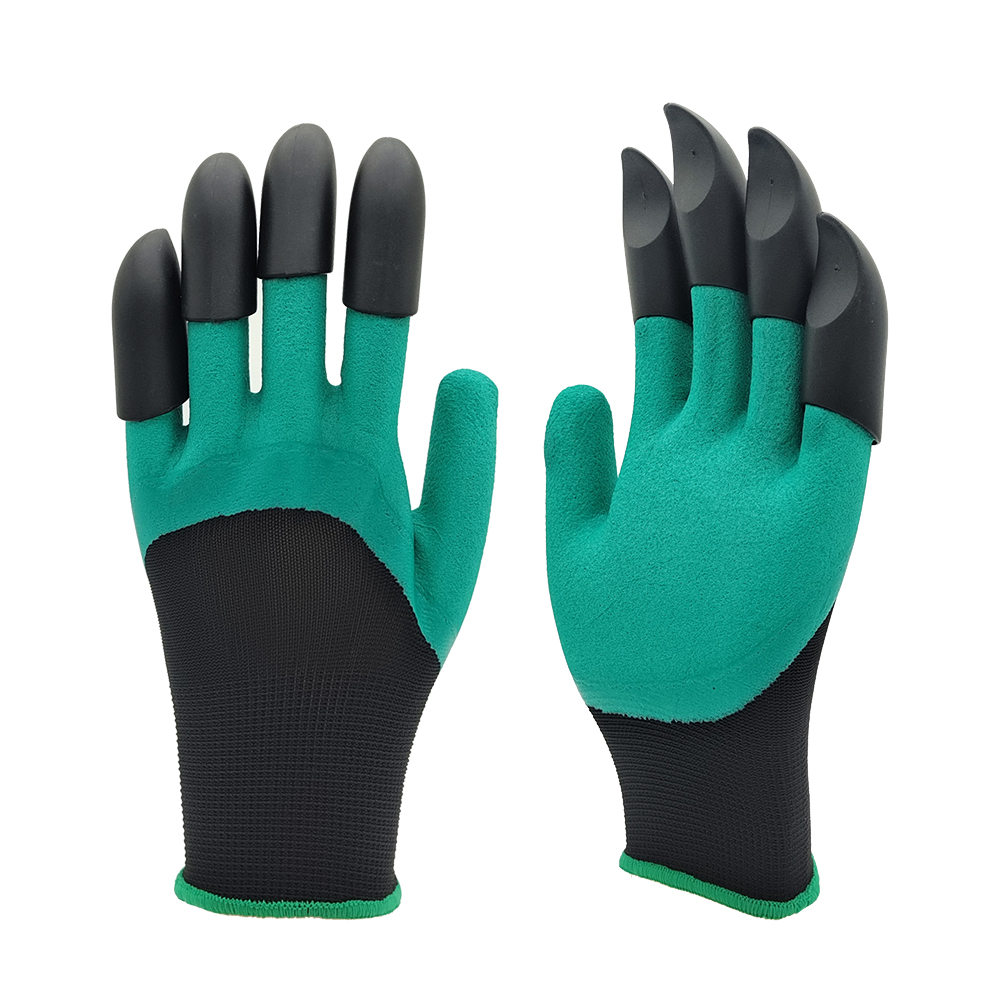 latex foam garden glove,latex garden glove,garden glove with claw