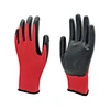 13G polyester liner black nitrile palm coated glove