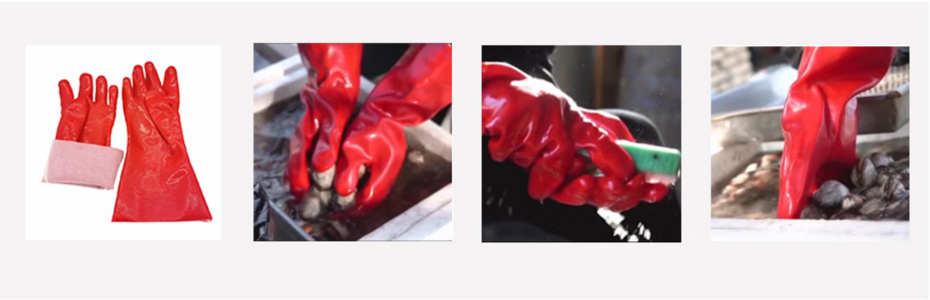 Red PVC glove,alkali resistant glove,acid resistant glove