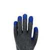 Blue crinkle latex glove,10g latex coated glove