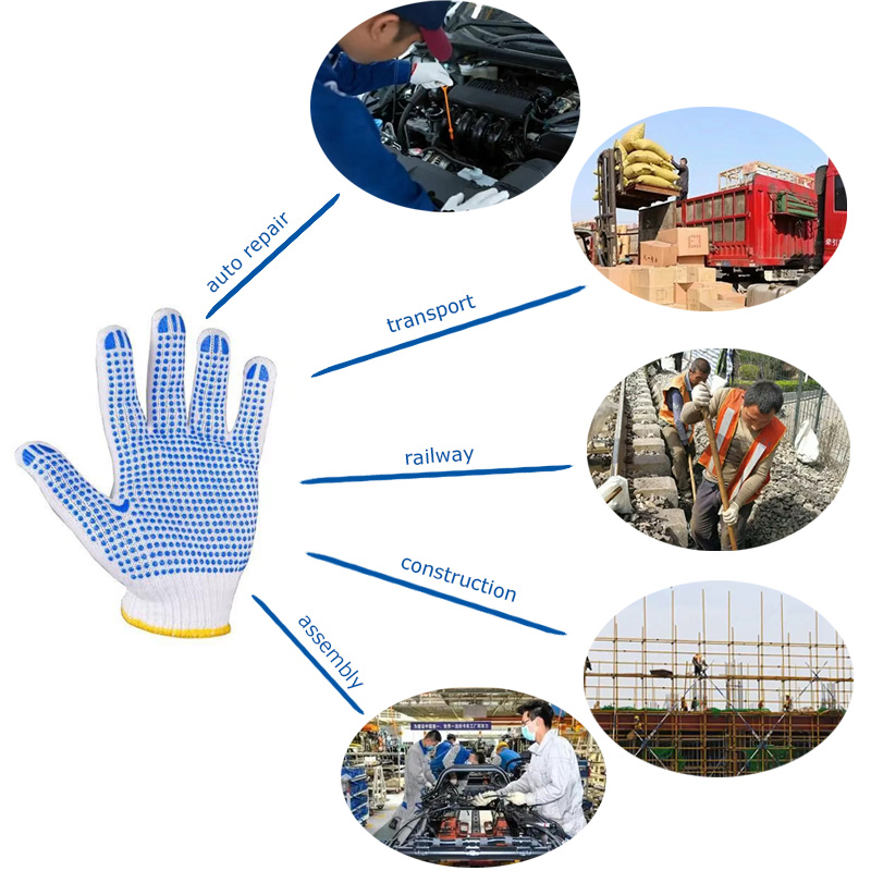 rubber dotted gloves,pvc dotted gloves
