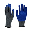 Blue crinkle latex glove,10g latex coated glove