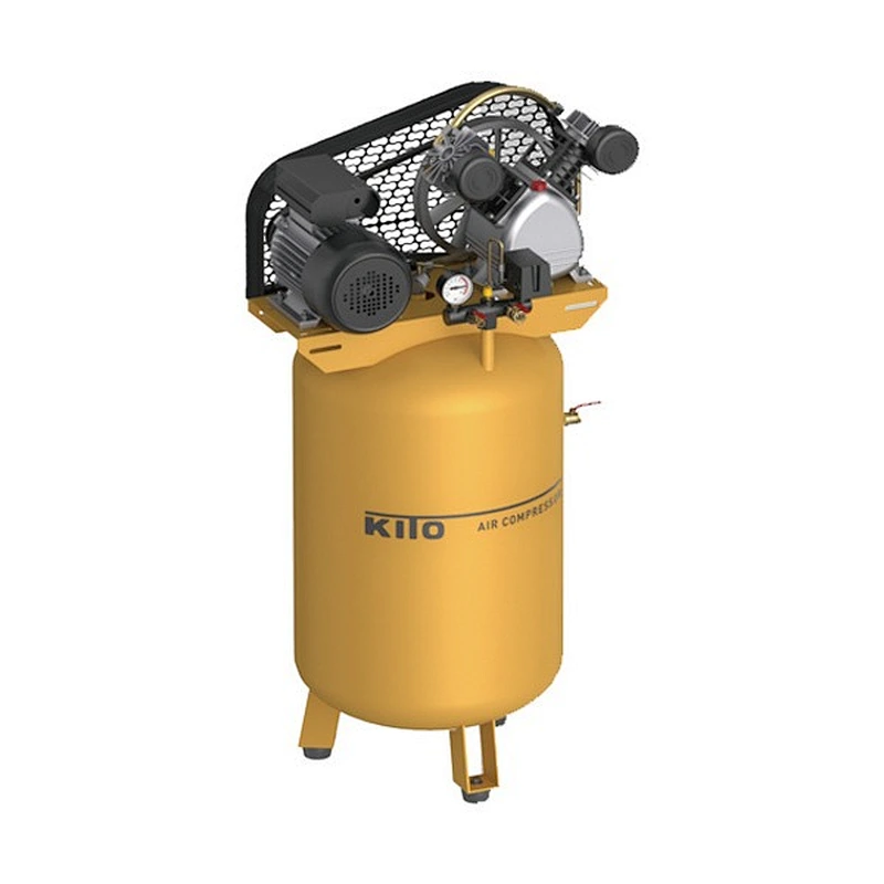 Compresor de aire de pistón accionado por correa portátil de 2HP 220V/380V con tanque vertical para uso industrial/construcción