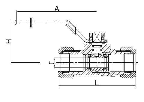 NPT 1/2 3/4 Stainless Steel Handle Compression Brass Thread Ball Valve with Ring Copper Union