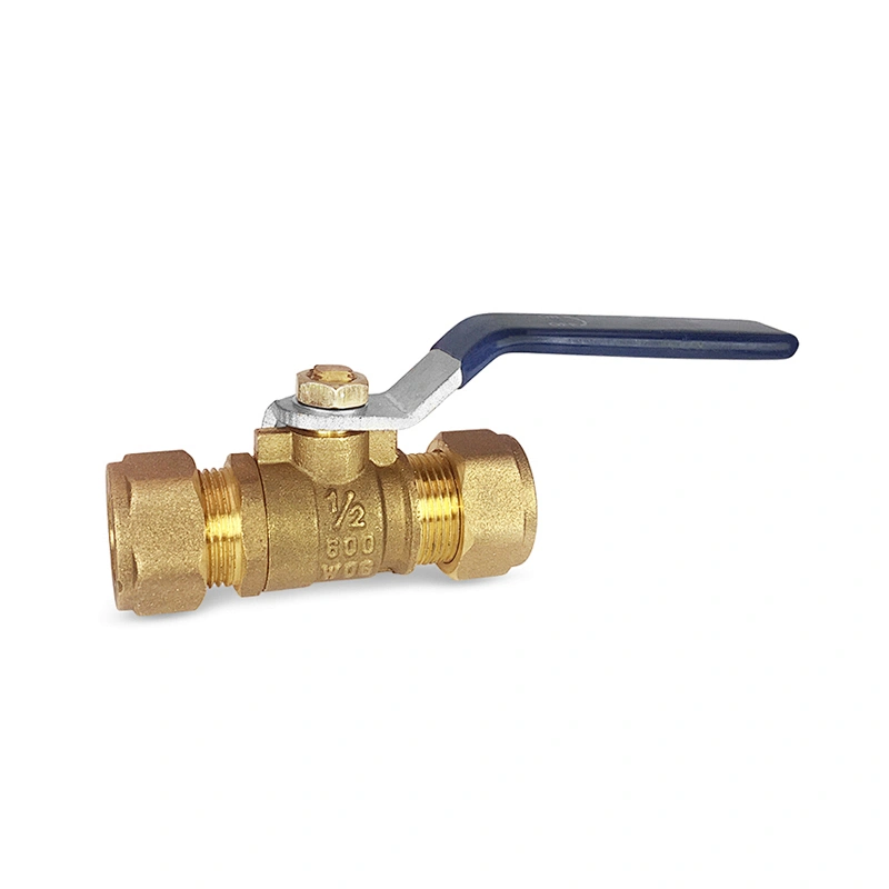 NPT 1/2 3/4 Stainless Steel Handle Compression Brass Thread Ball Valve with Ring Copper Union