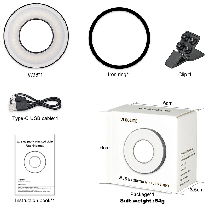 Mini led video light for mobile phones