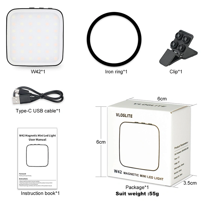Mini led video light for mobile phones