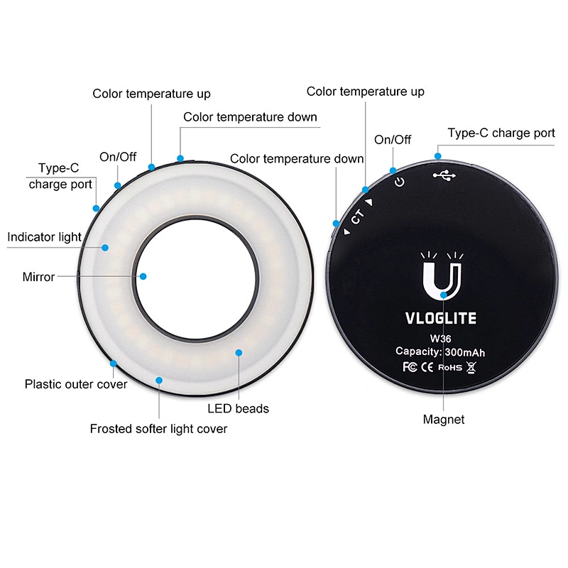 Mini led video light for mobile phones