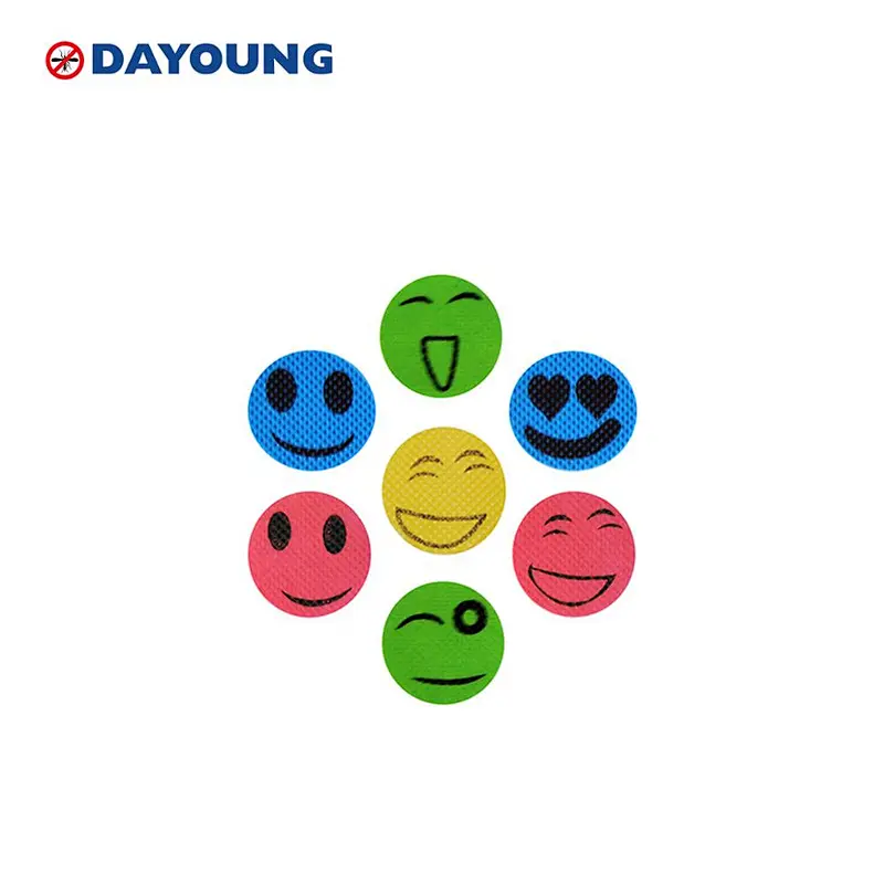 Wholesale Custom Smiling Face Design Outdoor Anti Mosquito Repel Patch Stick Child Mosquito Reppellent Patches