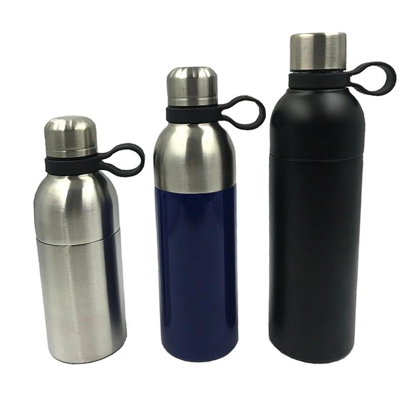 15 2-pieces combined vacuum water bottle with TPR carry handle 5388