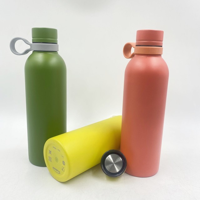 Stainless Steel Sport Bottle With Silicone Handle