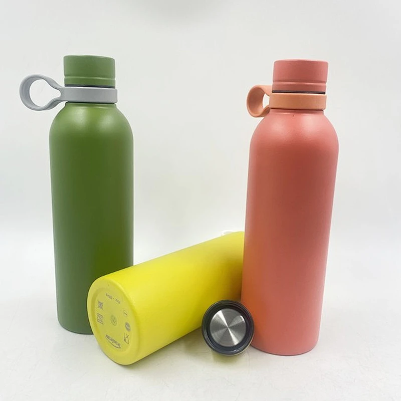 Stainless Steel Sport Bottle With Silicone Handle