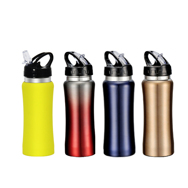 33 Stainless steel sport water bottle with straw lid 732