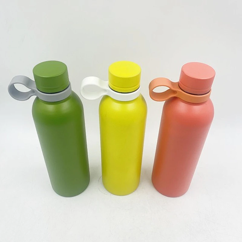 Stainless Steel Sport Bottle With Silicone Handle