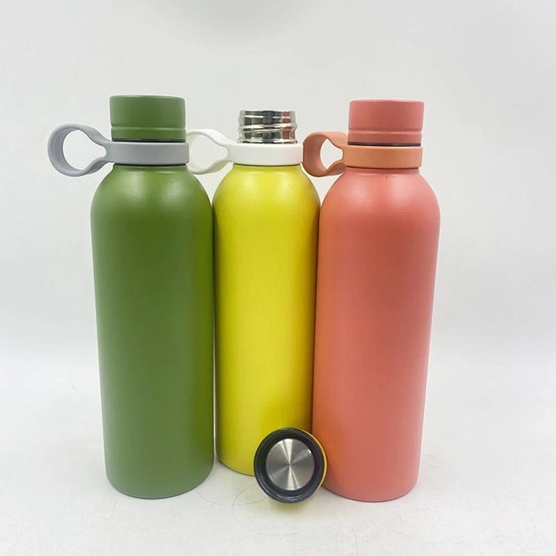 Stainless Steel Sport Bottle With Silicone Handle