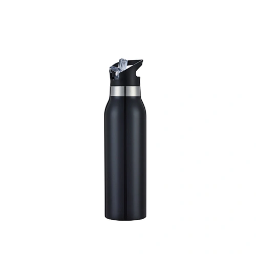 Stainless steel insulated sporting bottle with straw lid