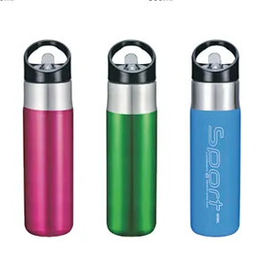 Vacuum insulated water bottle with straw Lid