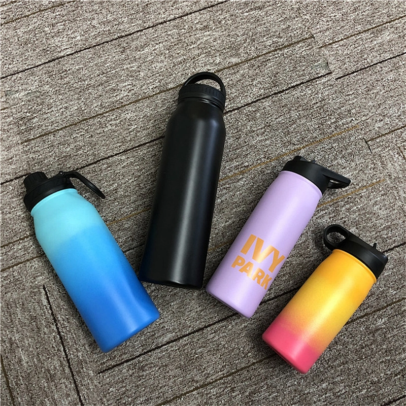 Stainless steel vacuum sport water bottle with handle