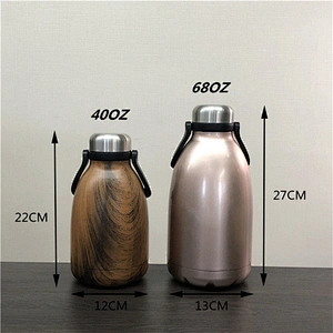 Double wall vacuum growler with handle