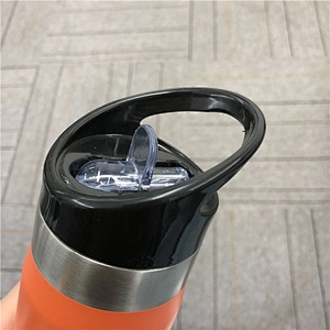 Stainless steel vacuum water bottle with straw lid