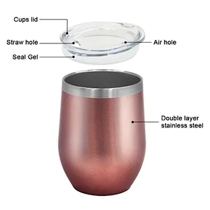 Wholesale 12OZ Stainless Steel Stemless Wine Tumbler
