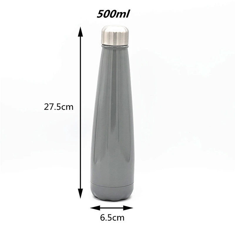 Slim stainless steel vacuum water bottle