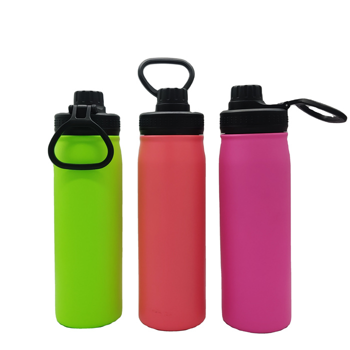 Stainless steel vacuum sport water bottle with handle