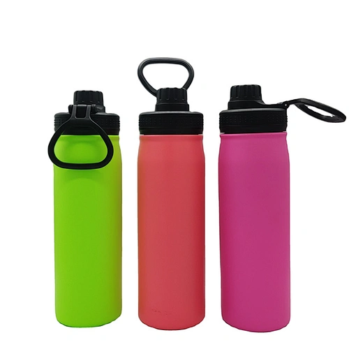 Stainless steel vacuum sport water bottle with handle