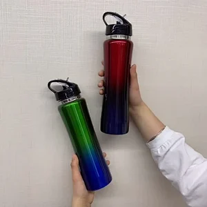 1000ml stainless steel water bottle with straw lid