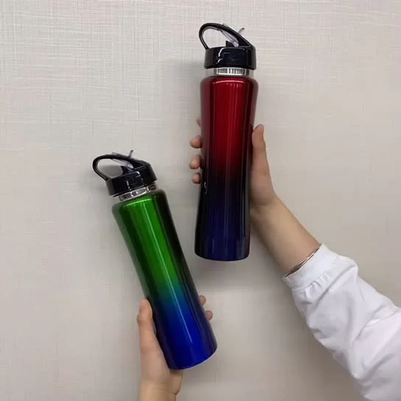 1000ml stainless steel water bottle with straw lid
