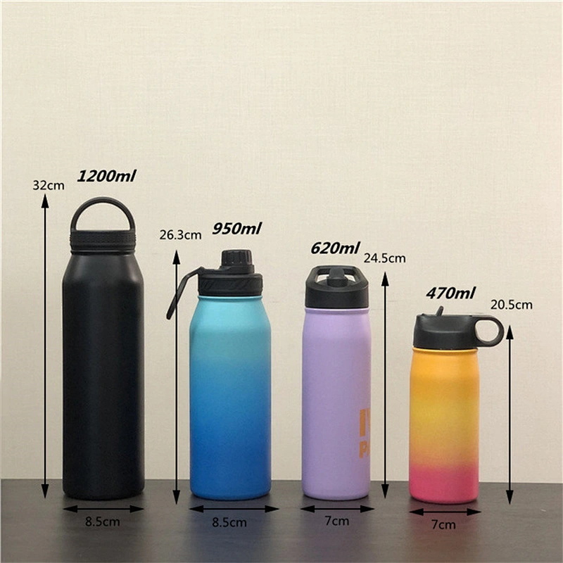Stainless steel vacuum sport water bottle with handle