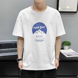 Trendy brand loose men's summer new cotton printed T-shirt