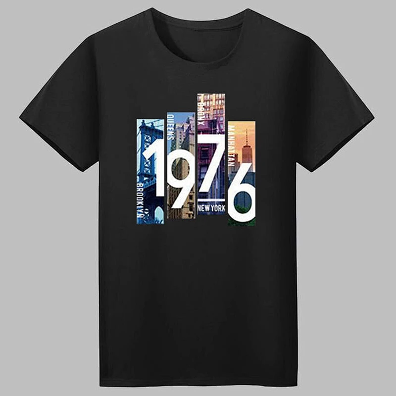 Summer Men's Printed Loose T-Shirt round collar T-Shirt
