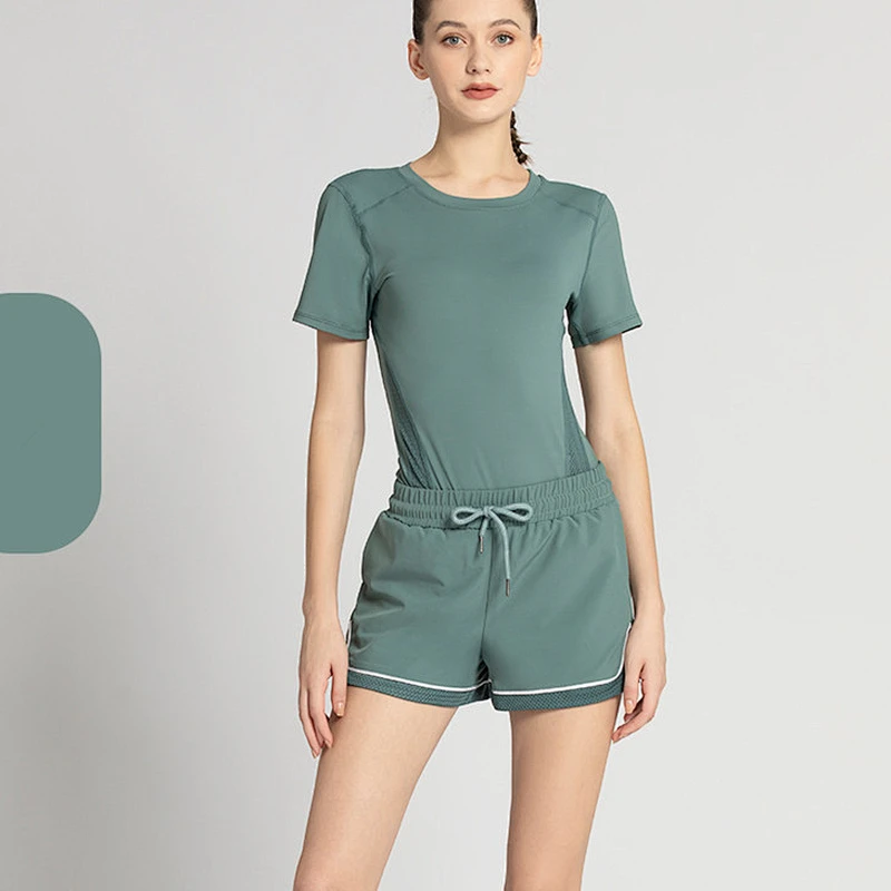 New summer mesh stitching yoga suit sportswear
