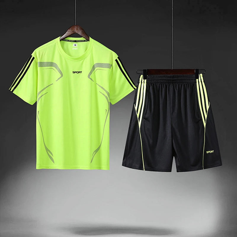 Summer Short-Sleeved Quick-Drying Striped Tracksuit