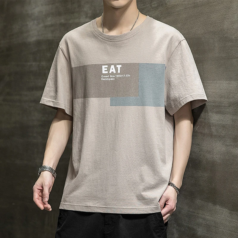 Trendy brand loose men's summer new cotton printed T-shirt