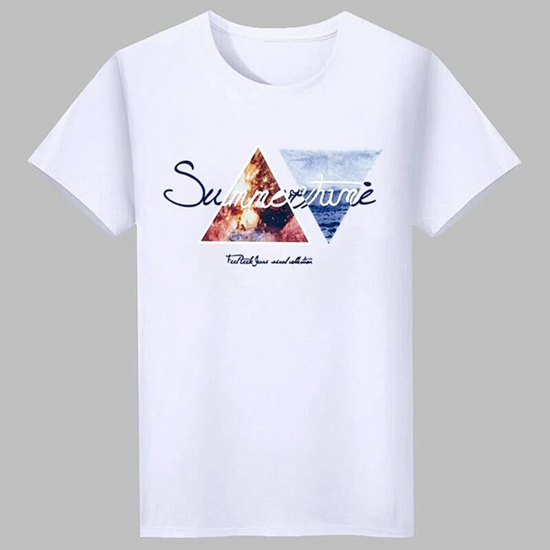 Summer Men's Printed Loose T-Shirt round collar T-Shirt