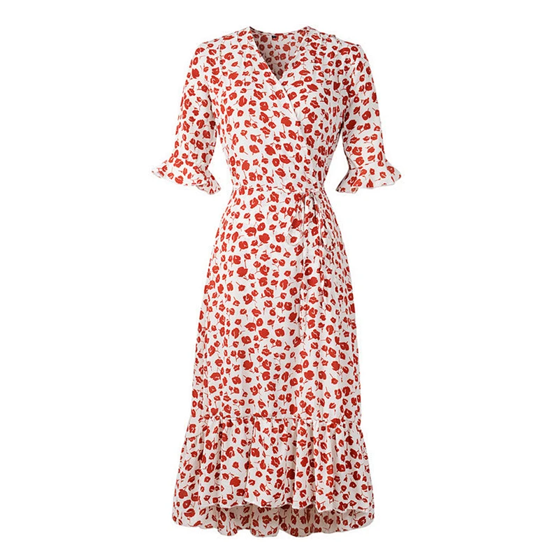 2022 spring and summer new ruffled French dress