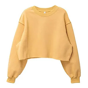 Pullover Long Sleeve Short Length Sweatshirt For Spring Autumn