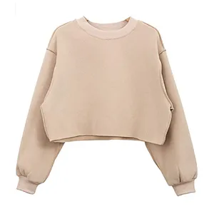 Pullover Long Sleeve Short Length Sweatshirt For Spring Autumn