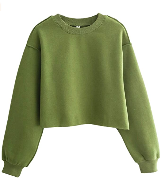 Pullover Long Sleeve Short Length Sweatshirt For Spring Autumn